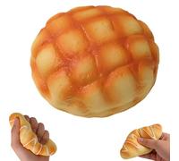 Slow Rising Squishy Bread Croissant Squeeze Toy for Stress Relief & Focus, Realistic Food Fidget Sensory Item for Adults, Soft Stretchy PU Foam Party Favors (Pineapple Bun)