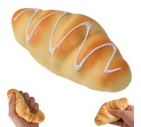 Slow Rising Squishy Bread Croissant Squeeze Toy for Stress Relief & Focus, Realistic Food Fidget Sensory Item for Adults, Soft Stretchy PU Foam Party Favors (Cream Bun)