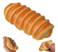Slow Rising Squishy Bread Croissant Squeeze Toy for Stress Relief & Focus, Realistic Food Fidget Sensory Item for Adults, Soft Stretchy PU Foam Party Favors (Caterpillar Bread)