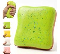 Slow Rising Squishy Butter Bread Squishy, Sensory Fidget Cake for Adults & Teens ADHD Anxiety Relief, Realistic Bread Squishies with Butter Scent, Fun Party Favors & Stocking Stuffers Gift (Green)