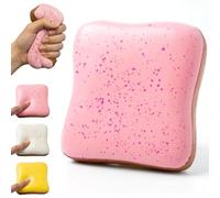 Slow Rising Squishy Butter Bread Squishy, Sensory Fidget Cake for Adults & Teens ADHD Anxiety Relief, Realistic Bread Squishies with Butter Scent, Fun Party Favors & Stocking Stuffers Gift (Pink)