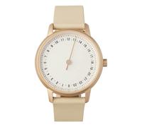 slow Rond-S 11 - Cuir ivoire, boîtier or rose, cadran argenté et blanc