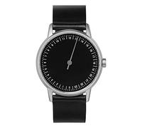 slow Round 02 - Black Leather, Silver Case, Black Dial