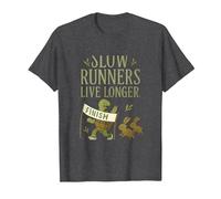 Slow Runners Live Longer Funny Marathon Runner T-Shirt, Homme, Chiné Foncé, 5XL