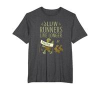 Slow Runners Live Longer Funny Marathon Runner T-Shirt, Homme Grandes Tailles, Chiné Foncé, 5X Tall