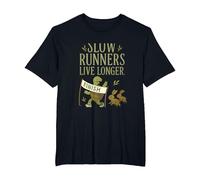 Slow Runners Live Longer Funny Marathon Runner T-Shirt, Homme Grandes Tailles, Noir, 2X Tall