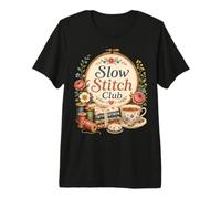 Slow Stitch Club Cercle de Couture Cottagecore T-Shirt Haut de Gamme