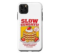 Slow Sundays Pancake Breakfast Funny Illustration Graphic Coque pour iPhone 11 Pro Max