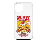Slow Sundays Pancake Breakfast Funny Illustration Graphic Coque pour iPhone 12/12 Pro
