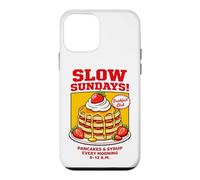 Slow Sundays Pancake Breakfast Funny Illustration Graphic Coque pour iPhone 12 Mini