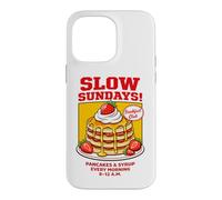 Slow Sundays Pancake Breakfast Funny Illustration Graphic Coque pour iPhone 14 Pro Max