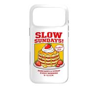 Slow Sundays Pancake Breakfast Funny Illustration Graphic Coque pour iPhone 17 Pro Max