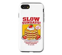 Slow Sundays Pancake Breakfast Funny Illustration Graphic Coque pour iPhone SE (2020) / 7/8