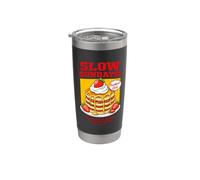 Slow Sundays Pancake Breakfast Funny Illustration Graphic Gobelet isotherme en acier inoxydable double paroi