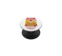 Slow Sundays Pancake Breakfast Funny Illustration Graphic PopSockets PopGrip Adhésif