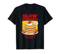 Slow Sundays Pancake Breakfast Funny Illustration Graphic T-Shirt