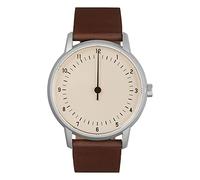 slow Twelve 01 - Dark Brown Leather, Silver Case, Crème Dial