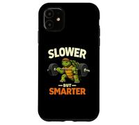Slower But Smarter Tortue Haltérophilie Gym Humour Coque pour iPhone 11