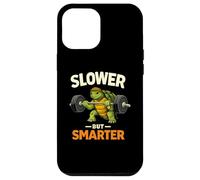 Slower But Smarter Tortue Haltérophilie Gym Humour Coque pour iPhone 12 Pro Max