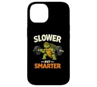 Slower But Smarter Tortue Haltérophilie Gym Humour Coque pour iPhone 14