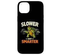 Slower But Smarter Tortue Haltérophilie Gym Humour Coque pour iPhone 14 Plus