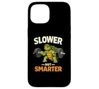 Slower But Smarter Tortue Haltérophilie Gym Humour Coque pour iPhone 15