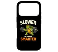 Slower But Smarter Tortue Haltérophilie Gym Humour Coque pour iPhone 17 Pro