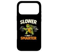 Slower But Smarter Tortue Haltérophilie Gym Humour Coque pour iPhone 17 Pro Max