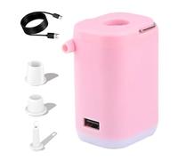 Slowowing Mini Air Pump, 4 in 1 Tiny Multi-Function Air Pump with LED Light, Battery USB Rechargeable, Fast Inflation/Deflation for Pool Floats & Inflatable(Powder)