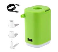 Slowowing Mini Air Pump, 4 in 1 Tiny Multi-Function Air Pump with LED Light, Battery USB Rechargeable, Fast Inflation/Deflation for Pool Floats & Inflatable(Green)