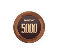 SLOWPLAY Godel Lot de 50 jetons de Poker en Argile Composite, 14 g, Grands jetons de 40 mm en Vrac, avec dénomination de 5 000