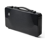 SLOWPLAY Godel Mallette à jetons de Poker pour Le Texas Hold’em, boîte de Transport Haut de Gamme avec intérieur en Cuir et Coque en Polycarbonate, Super Portable et Robuste (pour 300 jetons)