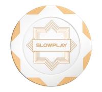 SLOWPLAY Jetons de Poker Nash Clay Édition White Gold, 14 g, Argile Composite Lourde, jetons de 40 mm, en Vrac, Paquet de 50, Couleur Or, sans Valeur faciale