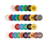 SLOWPLAY Lot d’échantillons de jetons de Poker Jetons de Poker en Argile et jetons de Poker en céramique Godel | Jetons numérotés et Non numérotés | 50 pièces par Paquet