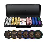 SLOWPLAY Set de jetons de Poker en Argile Nash 14 g, édition Black Gold - Full Set de 500 pièces | Jetons numérotés : 1,5,25,100,500,1000 | Mallette Haut de Gamme avec Coque en Polycarbonate Durable