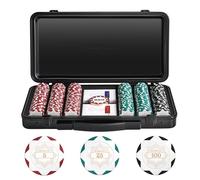 SLOWPLAY Set de jetons de Poker en Argile Nash 14 g Édition White Gold - Core Set de 300 pièces | Jetons numérotés : 5,25,100 | Mallette Haut de Gamme avec Coque en Polycarbonate Durable