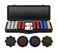 SLOWPLAY Set de jetons de Poker en Argile Nash 14g, édition Black Gold, Set Non numéroté de 500 jetons | Mallette Haut de Gamme avec Coque en Polycarbonate Durable