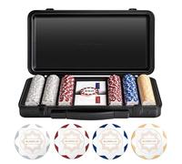 SLOWPLAY Set de jetons de Poker en Argile Nash 14g, édition White Gold, Set Non numéroté de 300 jetons | Mallette Haut de Gamme avec Coque en Polycarbonate Durable