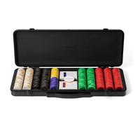 SLOWPLAY Set Poker Argile Godel, jetons 14 g/40 mm, Texas Hold’em | 500 pièces numérotées; mallette PC effet miroir; jetons argile composite; design minimaliste
