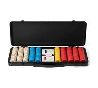 SLOWPLAY Set Poker Argile Godel, jetons 14 g/40 mm, Texas Hold’em | 500 pièces sans valeur; mallette PC effet miroir; jetons argile composite; design minimaliste