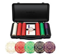 SLOWPLAY Set Poker céramique Nash, jetons 12 g/43 mm, Texas Hold’em | 300 pièces numérotées; mallette premium PC; jetons composite céramique; Art déco