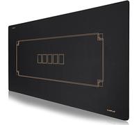 SLOWPLAY Tapis de Poker Godel Texas Hold’em 180x90cm | Dessus de Table de Poker Portable, Noir et Champagne, Hydrofuge, réduction du Bruit et Tube de Transport pour Jouer Partout