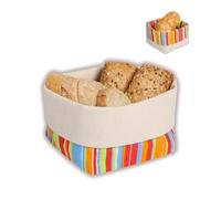 slowroom Panier à pain en coton - Panier à pain réversible - Panier à pain moderne carré 12,5 x 12,5 - Panier à pain en tissu ajustable de 8 à 13 cm de hauteur, ensoleillé