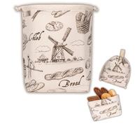 slowroom Sac à Pain, 32 × 35 cm, Coton, 3-en-1, Lavable à 40 °C, Bakery | Sac Pain Réutilisable, 3 couches respirantes, membrane microporeuse, contact alimentaire, pour pains et viennoiseries