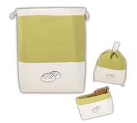 slowroom Sac à Pain, 32 × 35 cm, Coton, 3-en-1, Lavable à 40 °C, Olive | Sac Pain Réutilisable, 3 couches respirantes, membrane microporeuse, contact alimentaire, pour pains et viennoiseries
