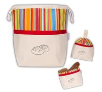 slowroom Sac à pain pour la conservation et la fraîcheur 3 en 1 - Panier à pain en tissu - Sac à pain en coton - Boîte à pain 32 x 35 cm, Ensoleillé
