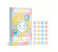 SlowSunday Mix N' Match Patch Anti-Imperfections 96 pièces, Formes Colorées & Mignonnes, Matériaux Hydrocolloïdes, Design Ultra-Fin, Imperméable & Respirant, Pour le Pré-Maquillage et les Soins Quotid