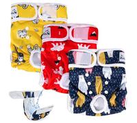 SlowTon Couche de Chien Lavable, 3 Pièces Sans Fuite, Confortable et Réutilisable, Avec Boucle Réglable, Pour Femelle, Miction Irritante à Haute Température