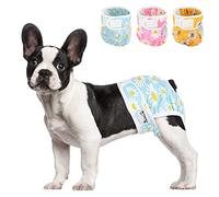 SlowTon Couche de Chien Lavable, 3 Pièces Sans Fuite, Confortable et Réutilisable, Avec Boucle Réglable, Pour Femelle, Miction Irritante à Haute Température