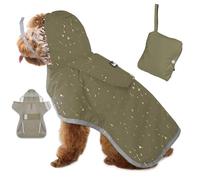 SlowTon Imperméable pour Chien - Manteau de Pluie Léger et Portable avec Capuche pour Chien, Veste de Pluie Imperméable avec Bandes Réfléchissantes, Poncho de Pluie sans Manches Ajustable pour